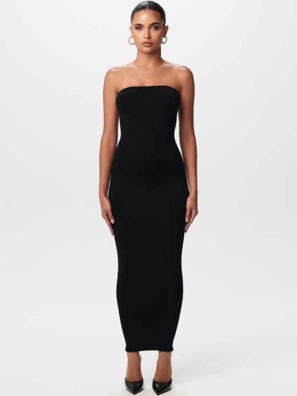 Deadstock Naked Wardrobe Black Tube Bodycon Midi Dress
